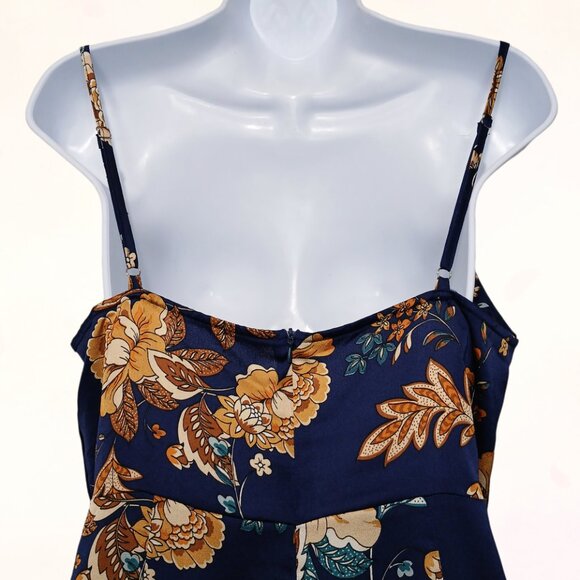 Canton Walker Cowl Neck Spaghetti Strap Satin Slip Wedding Guest Midi Dress Sz M - Picture 9 of 16